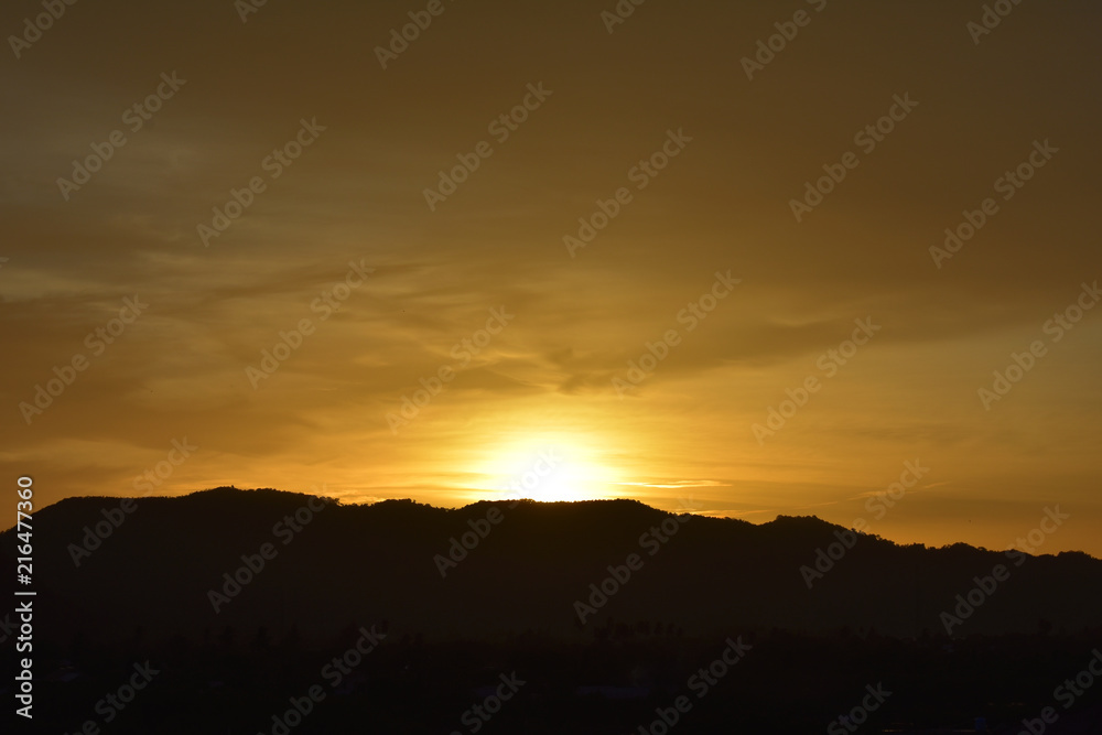sky sunset in the mountains - Aceh, Indonesia