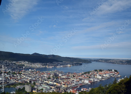 Bergen aerial panoramic view from Mount Floyen viewpoint   © Sergey Kamshylin