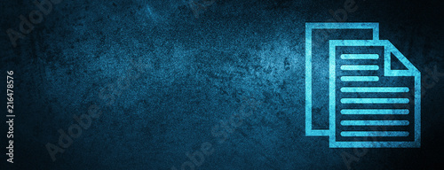 Document pages icon special blue banner background