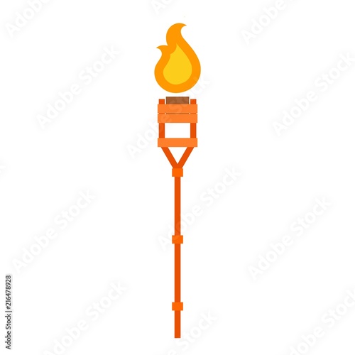 Burning tiki torch icon