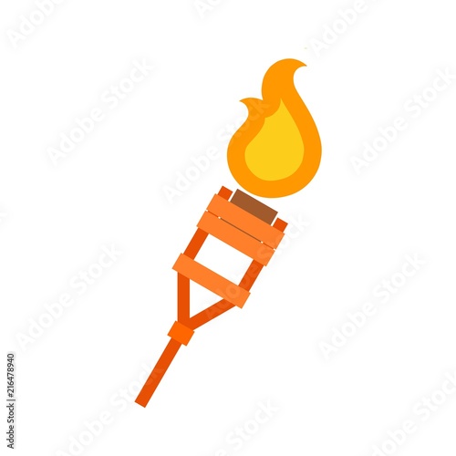 Burning tiki torch icon
