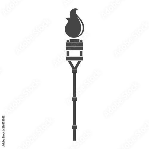 Burning tiki torch icon photo