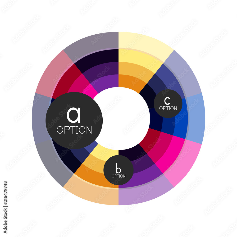 Abstract colorful geometric option infographics design template with sample abc options. Abstract background for business presentation or information banner Abstract colorful geometric option infographics design template with sample abc options. Abstract background for business presentation or information banner