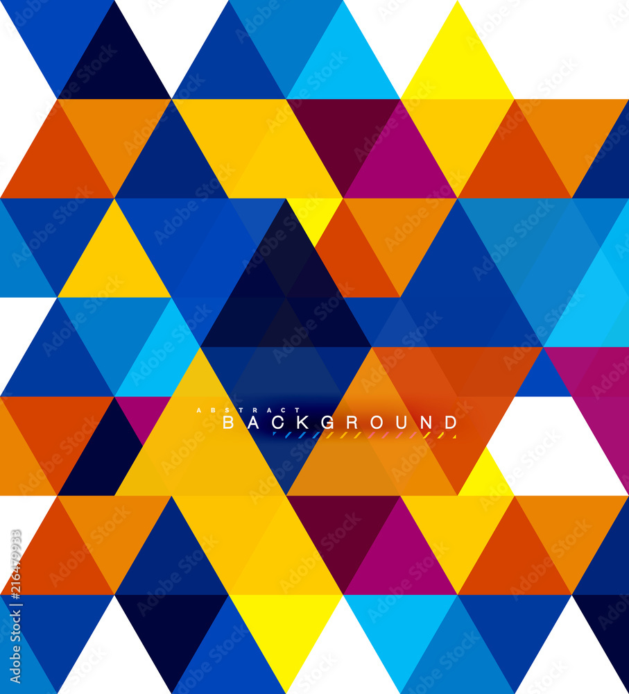 Multicolored triangles abstract background, mosaic tiles concept Multicolored triangles abstract background, mosaic tiles concept