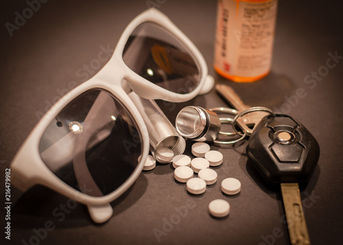 Pills, Sunglasses, and Car Keys