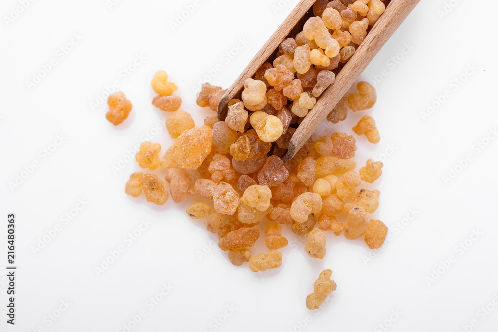 fragrant frankincense on a white acrylic background fragrant frankincense on a white acrylic background