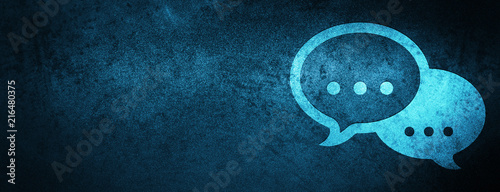 Talk bubble icon special blue banner background