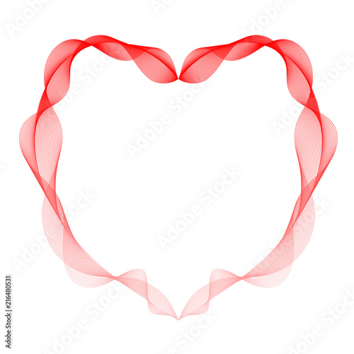 gradient smoke ribbon red heart frame with copy space