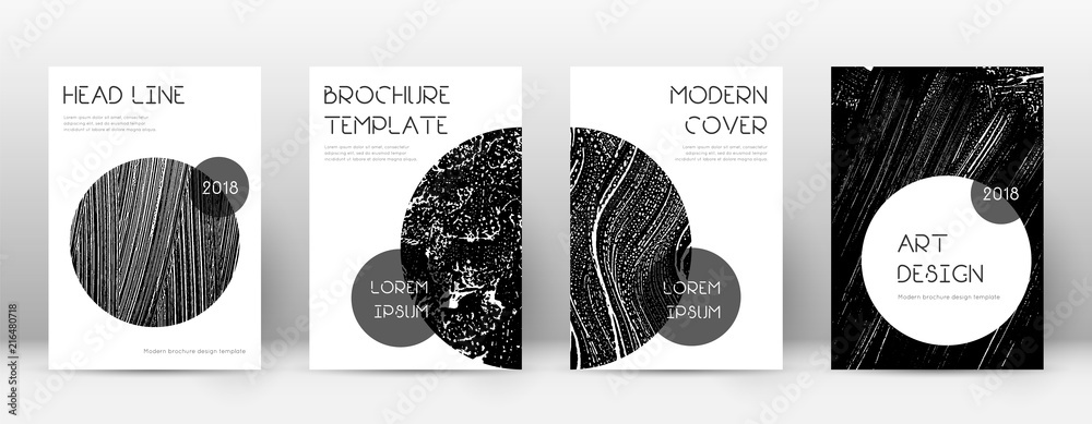 Cover page design template. Trendy brochure layout. Classic trendy abstract cover page. Black grunge