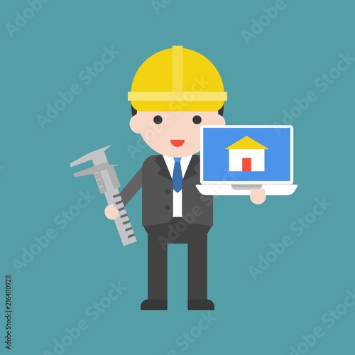 architecture, cute character professional set, flat design