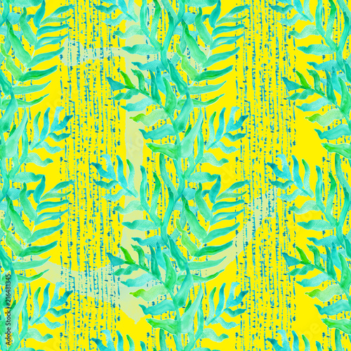Summer tropical pattern  background with palm leaves.