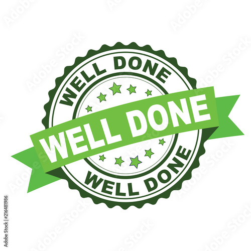 Green rubber stamp with well done concept
