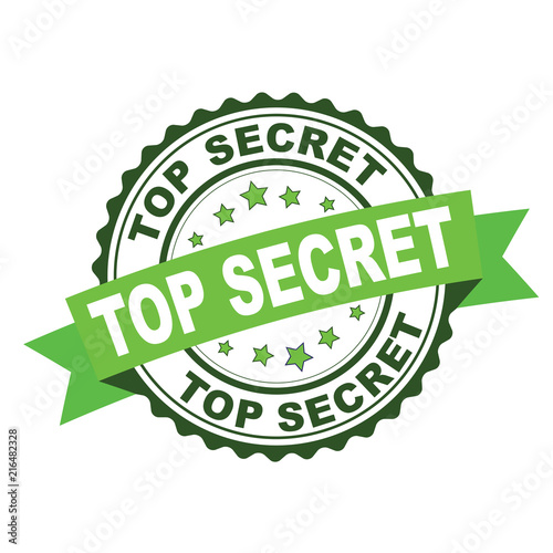 Green rubber stamp with top secret concept