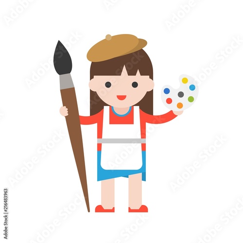 Cute character flat design professional people set