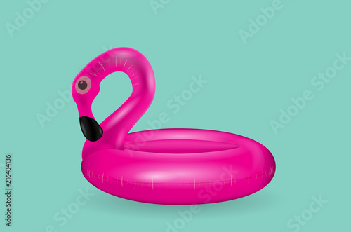Inflatable circle for swimming and relaxing at sea pink flamingo inflatable. ...
