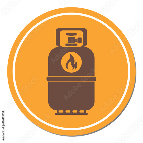 Camping gas bottle icon. Flat icon isolated