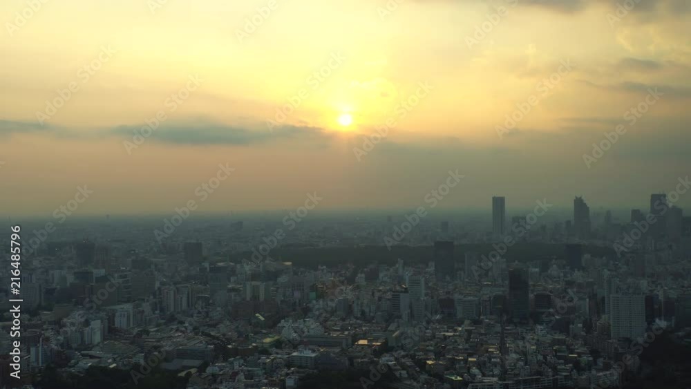 Urban landscape and sunset in Tokyo - video 4K UHD 2