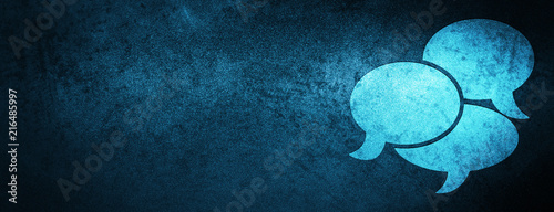 Obraz na plátně Comments icon special blue banner background