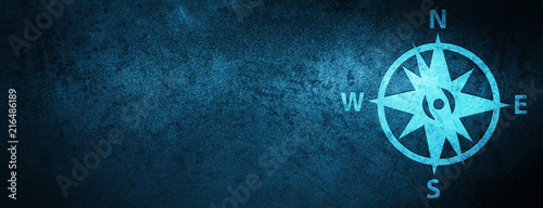 Compass icon special blue banner background