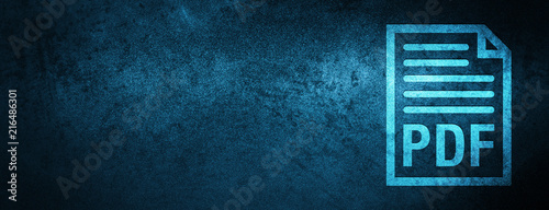 PDF document icon special blue banner background