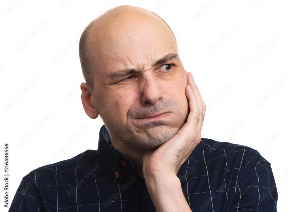 Middle aged man with toothache Middle aged man with toothache