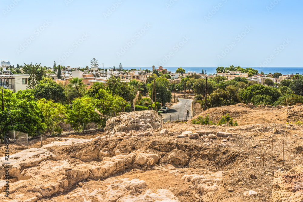 Fragment of excavations in the archaeological park of Paphos, Cyprus.