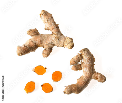 turmeric on white background