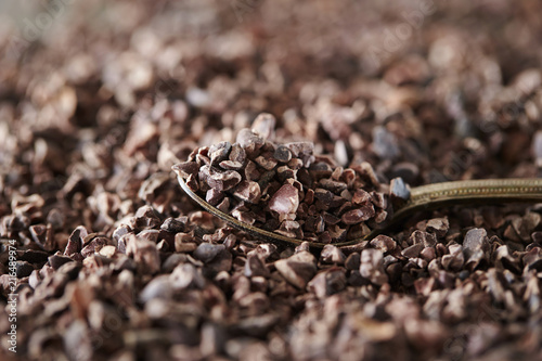 Cacao nibs background 