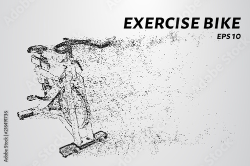 Exercise bike of the particles. The exercise bike consists of circles and dots.