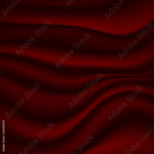  red background with painted waves. Marble texture. illustration