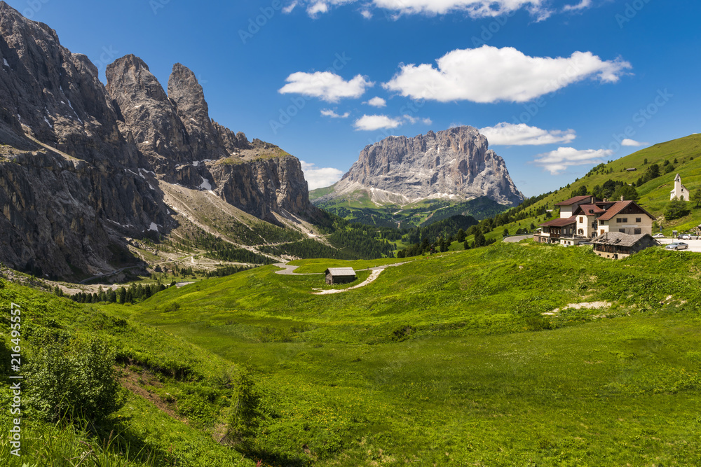 The stunning mountains in the Italian Dolomites, part of the European Alps in summer