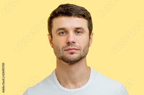 Принти на полотні good-looking Caucasian guy with brown hair and blue eyes
