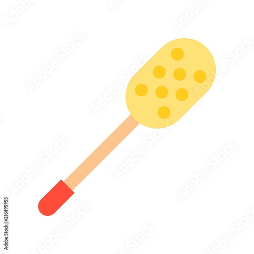 Long handle Sponge, cleaning and laundry service related flat icon set