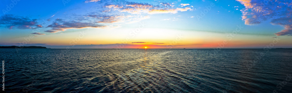 Panorama of Sunrise at the Baltic Sea - Poland - obrazy, fototapety, plakaty 