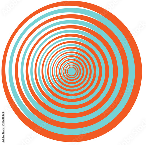 Blue and orange round circular lines