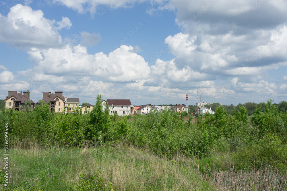 The suburb of the city of Tver. View of private houses (mansions) The suburb of the city of Tver. View of private houses (mansions)