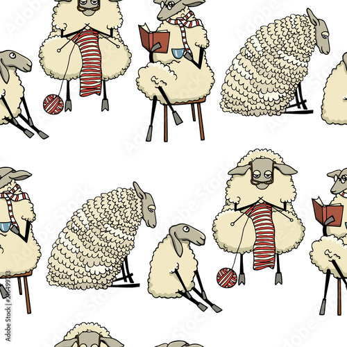 Hand drawn sheep pattern