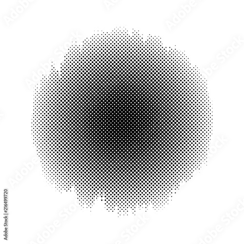 Halftone. Halftone dot pattern. Monochrome halftone. Vector illustration.