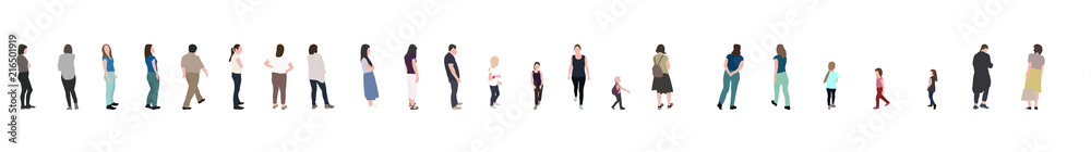 Set of Silhouette Walking People and Children. Vector Illustration. Set of Silhouette Walking People and Children. Vector Illustration.