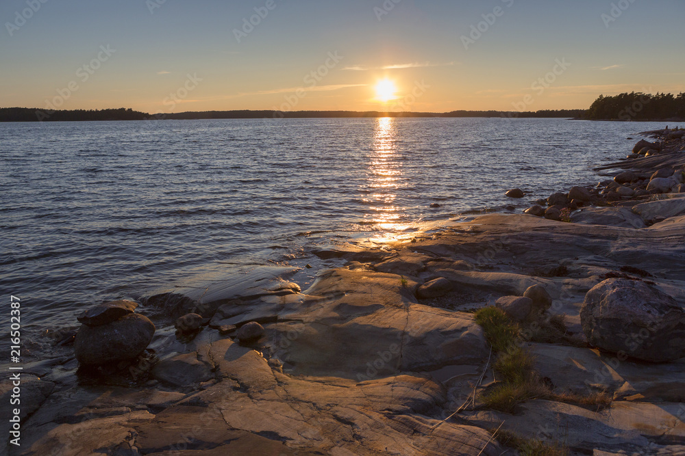 Sunset on the Finnish archipelago. 