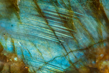 Handdoek met foto Texturen Labradoriet mineraal op witte achtergrond  © Minakryn Ruslan 