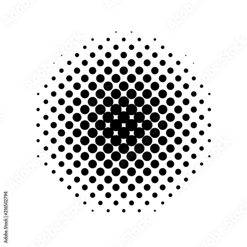 Halftone. Black circle. Circle halftone. Vector illustration