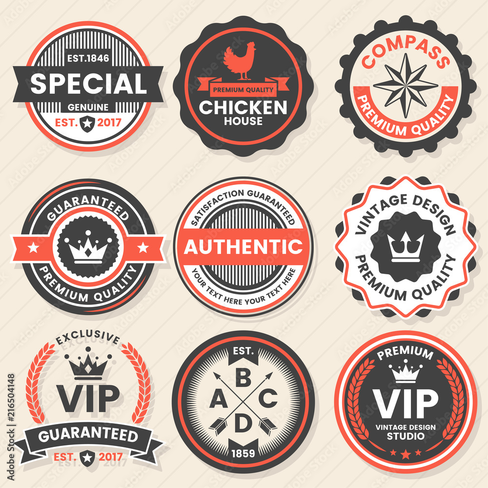 Fototapeta premium Vintage Retro Vector Logo for banner