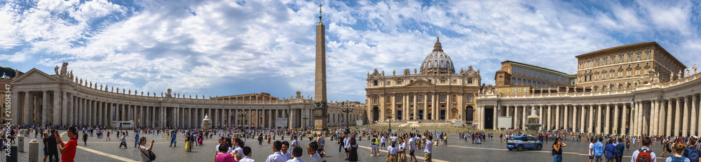 Panorama banner of St Peters Square, Rome