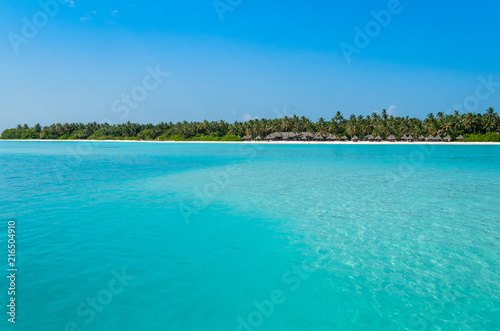 Luxury beach on the paradise island in the Indian ocean. Vacation deluxe. Summer travel.  © Maria