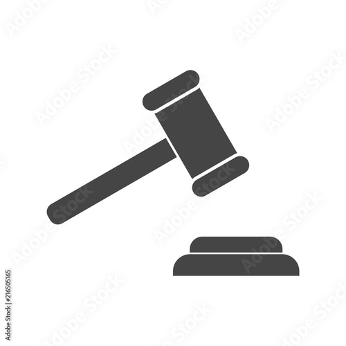 Gavel judge vector illustration in flat style