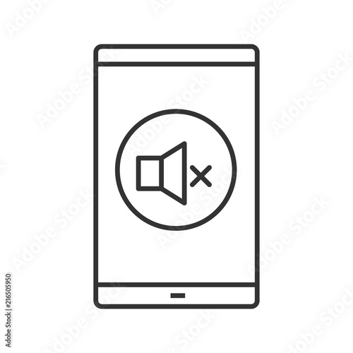 Smartphone sound turning off linear icon