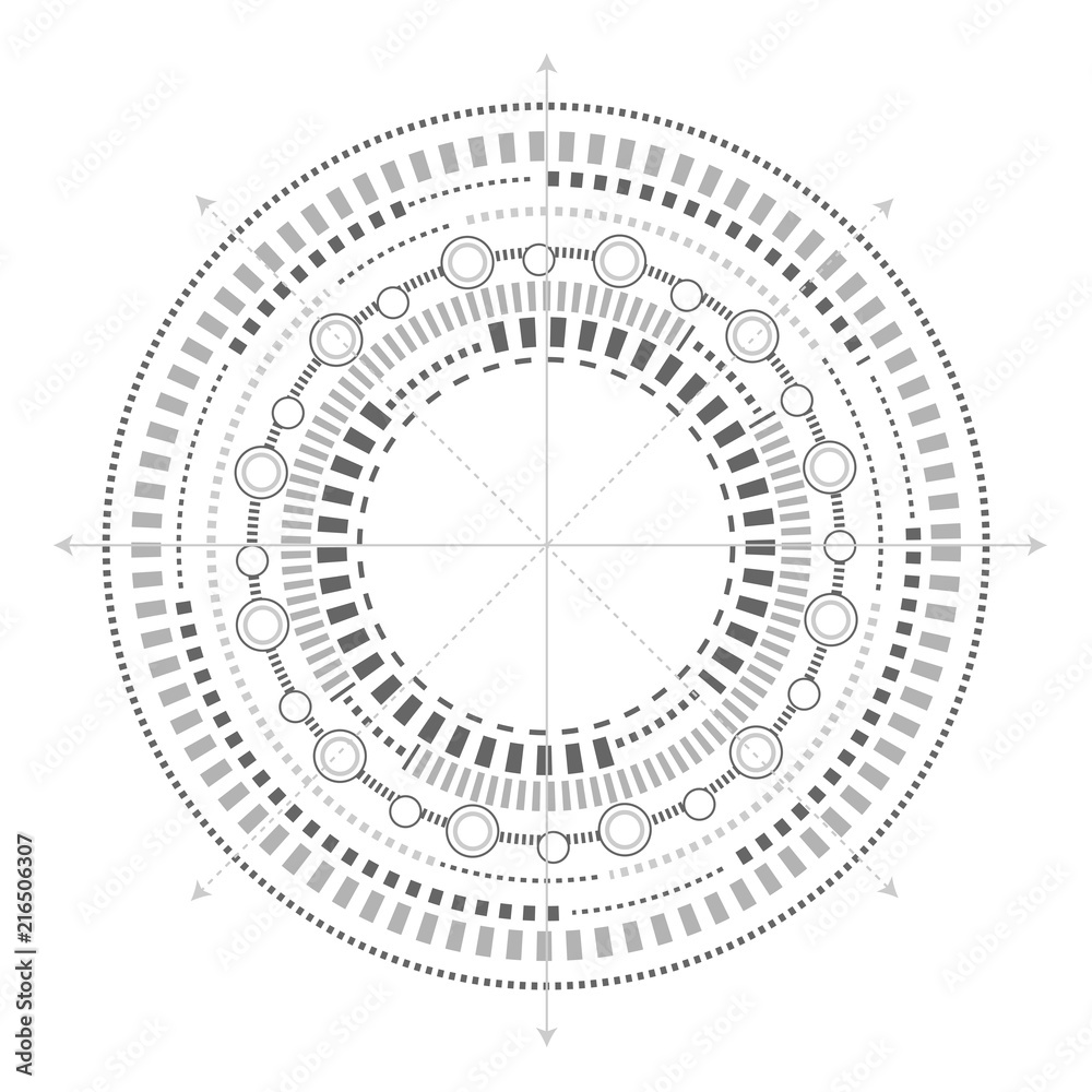 Technical drawing.Fantastic circle .Drawing details . Technical drawing , vector. Technical drawing.Fantastic circle .Drawing details . Technical drawing , vector.