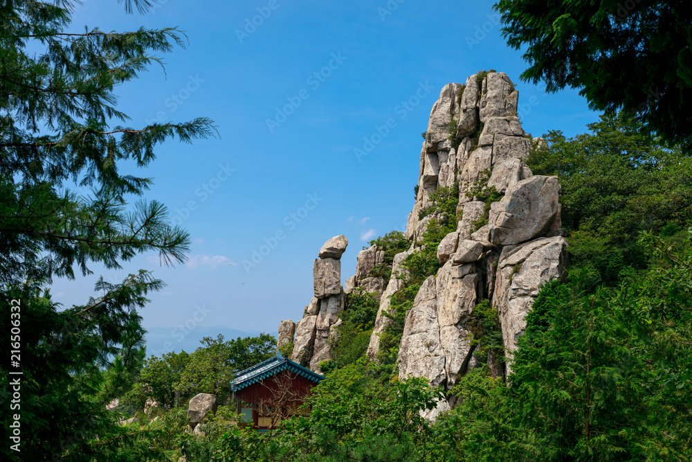 Boriam Buddhist temple scene in Geumsan Mountain, NamhaeBoriam