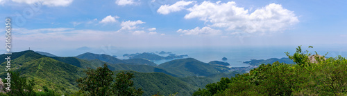 Beautiful landscape of Hallyeohaesang National Park view from Geumsan Mountain